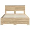 vidaXL Bedframe met hoofdeinde Sonoma Eiken 140 x 200 cm Bewerkt hout