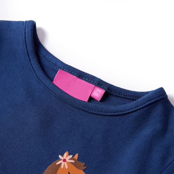 Kindershirt met lange mouwen 104 marineblauw