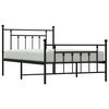 vidaXL Bedframe met hoofd- en voeteneinde metaal zwart 100x200 cm