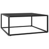vidaXL Salontafel met zwart glas 80x80x35 cm zwart