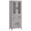 vidaXL Hoge kast 69,5x34x180 cm bewerkt hout grijs sonoma eikenkleurig