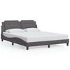 vidaXL Bedframe met LED zonder matras "Zadar" grijs 160x200 cm