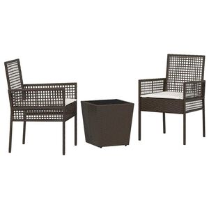vidaXL Tuin Bistro Set 3 pcs Bruin poly rattan