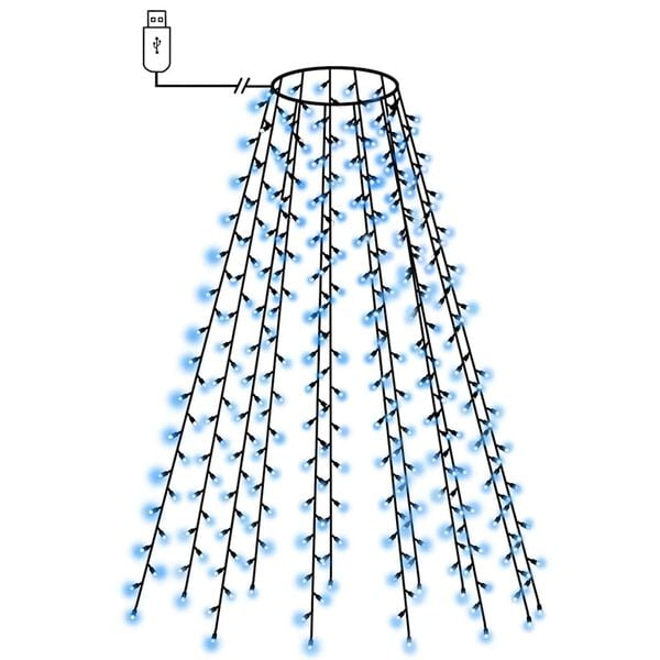 vidaXL Kerstboomverlichting met 150 LED's blauw net 150 cm