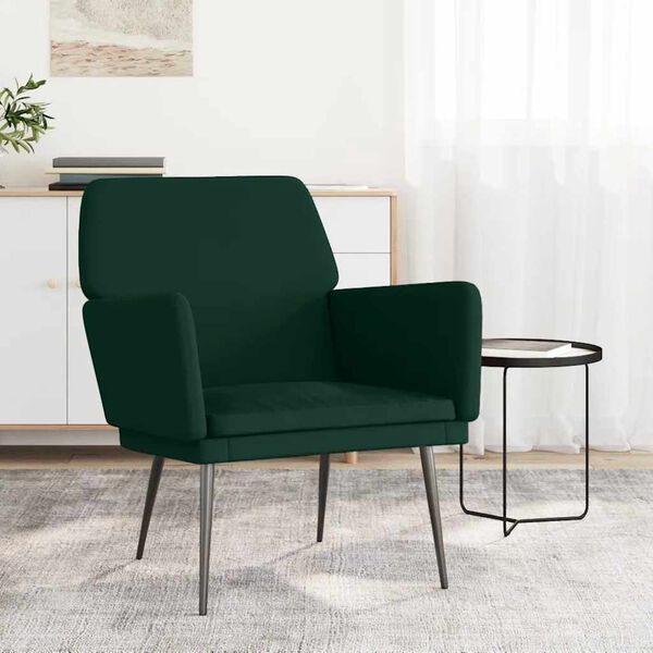 vidaXL Fauteuil 62x79x79 cm fluweel donkergroen