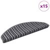 vidaXL Zelfklevende Trapmatten 15 pcs Grijs 65 x 21 x 4 cm