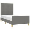 vidaXL Bedframe zonder matras 90x190 cm stof donkergrijs