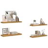 vidaXL Wandplank met opslag 4 pcs Beige 90 x 23,5 x 4 cm Bewerkt hout