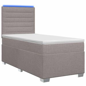 vidaXL Boxspringbed met matras met hoofdeinde Taupe 80 x 200 cm Stof