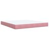 vidaXL Boxspring met matras fluweel roze 180x200 cm