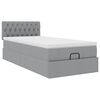 vidaXL Ottoman bed met matras 90x190cm stof lichtgrijs