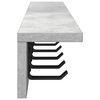 vidaXL Wandgemonteerde kapstok Beton Grijs 80 x 10,5 x 10,5 cm