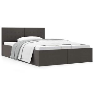 vidaXL Bedframe met hydraulische opslag stof donkergrijs 120x200 cm