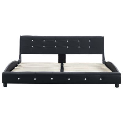 vidaXL Bed met matras kunstleer zwart 160x200 cm