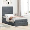 vidaXL Ottoman bed met matrassen 90x200cm fluweel donkergrijs
