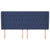 vidaXL Hoofdbord met randen 203x23x118/128 cm stof blauw