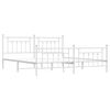 vidaXL Bedframe met hoofd- en voeteneinde metaal wit 193x203 cm