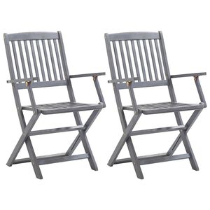 vidaXL Tuinstoelen inklapbaar 2 st massief acaciahout