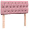 vidaXL Boxspring met matras fluweel roze 80x210 cm