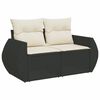 vidaXL 4-delige Loungeset met kussens poly rattan zwart