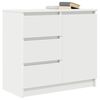 vidaXL Dressoir met lade 71x35x65 cm spaanplaat wit