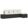 vidaXL Tuin Sofa Set met kussen 5 pcs Zwart Poly riet