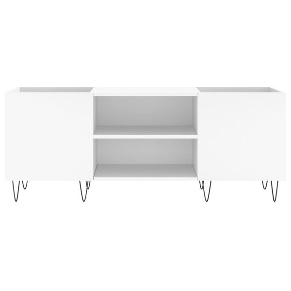 vidaXL Platenkast 121x38x48 cm bewerkt hout wit