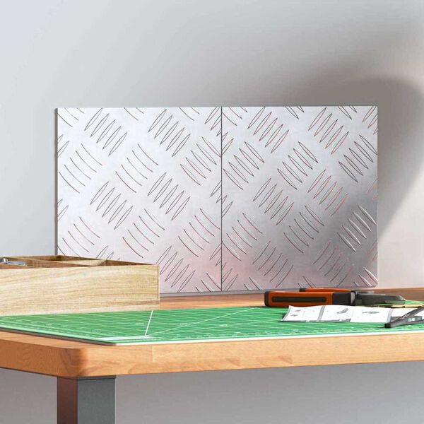 vidaXL Checker Plaat 2 pcs Zilver 20 x 20 cm Aluminium