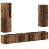 vidaXL 4-delig Tv-meubelset wandmontage bewerkt hout oud houtkleurig
