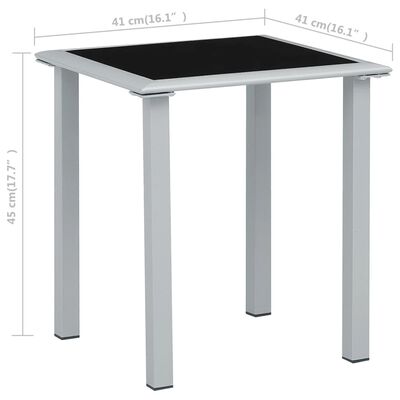 vidaXL Ligbedden 2 st met tafel aluminium zwart