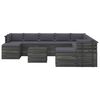 vidaXL 11-delige Loungeset pallet met kussens massief grenenhout