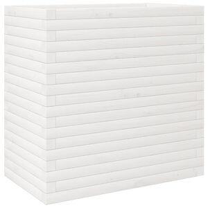 vidaXL Plantenbak 70x40x68,5 cm massief grenenhout wit
