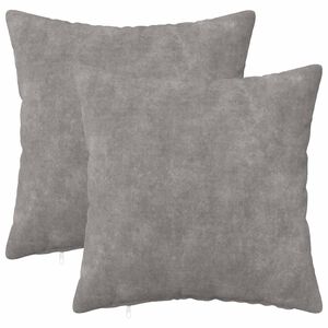 vidaXL Kussen met kussen HEERLEN 2 st Lichtgrijs Microfiber Fleece
