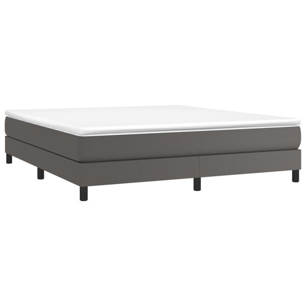 vidaXL Boxspring bed kunstleer grijs 160x200 cm