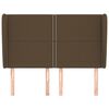 vidaXL Hoofdbord met randen 147x23x118/128 cm stof donkerbruin