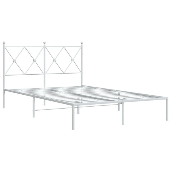 vidaXL Bedframe met hoofdbord metaal wit 120x200 cm