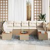 vidaXL Tuin Sofa Set met kussen met opslag 8 pcs Beige Poly riet