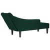 vidaXL Chaise longue met rechterarmleuning fluweel donkergroen