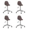 vidaXL Eetkamerstoelen 4 st draaibaar stof taupe