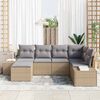 vidaXL Tuin Sofa Set met kussen 6 pcs Beige en Licht Grijs poly rattan