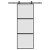 vidaXL Schuifdeur met beslag 76x205 cm gehard glas en aluminium