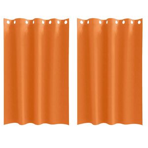 vidaXL Zwart-out Gordijnen met Ringen 2 pcs Feloranje 175 x 140 cm