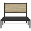 vidaXL Bedframe zonder matras metaal sonoma eikenkleurig 100x190 cm