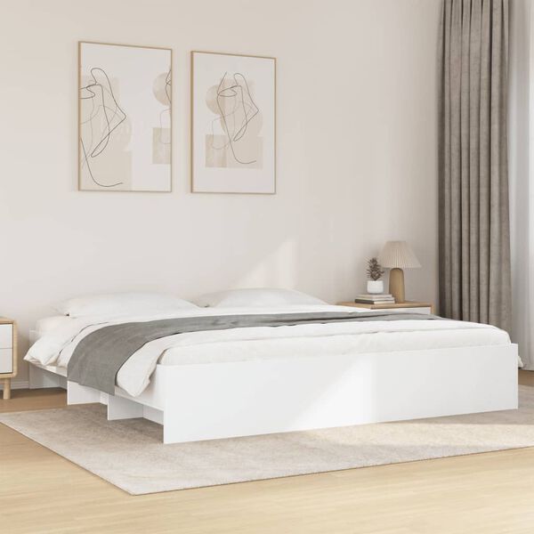 vidaXL Bedframe zonder matras 180x200 cm spaanplaat wit
