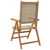 vidaXL Tuinstoelen 4 st verstelbaar poly rattan en massief hout beige