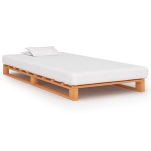 vidaXL Bedframe pallet massief grenenhout bruin 90x200 cm