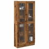 vidaXL Hoge kast 82,5x30,5x185 cm bewerkt hout oud houtkleurig