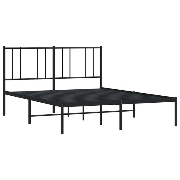 vidaXL Bedframe met hoofdbord metaal zwart 120x200 cm