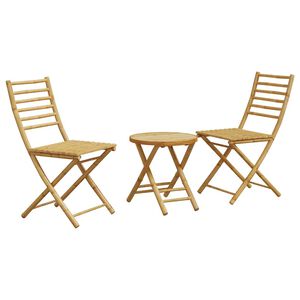 vidaXL 3-delige Bistroset bamboe