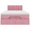 vidaXL Bed poef met matras en LED's 120x190 cm fluweel roze